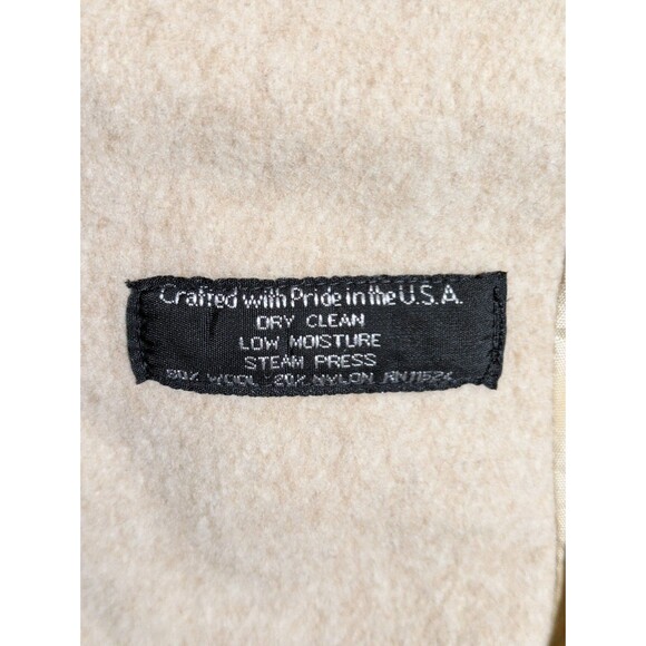 Vintage Long Wool Coat Womens L Tan Beige 90s Distressed Grunge Punk USA Made - Picture 5 of 11